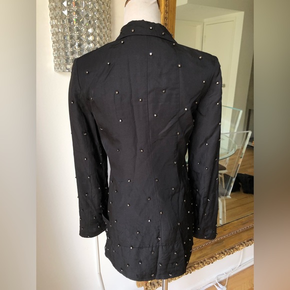 TOV holy black blazer with rhinestones size 38 - Picture 2 of 5